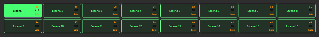 Escenas, cues y directo en FCom Console Show
